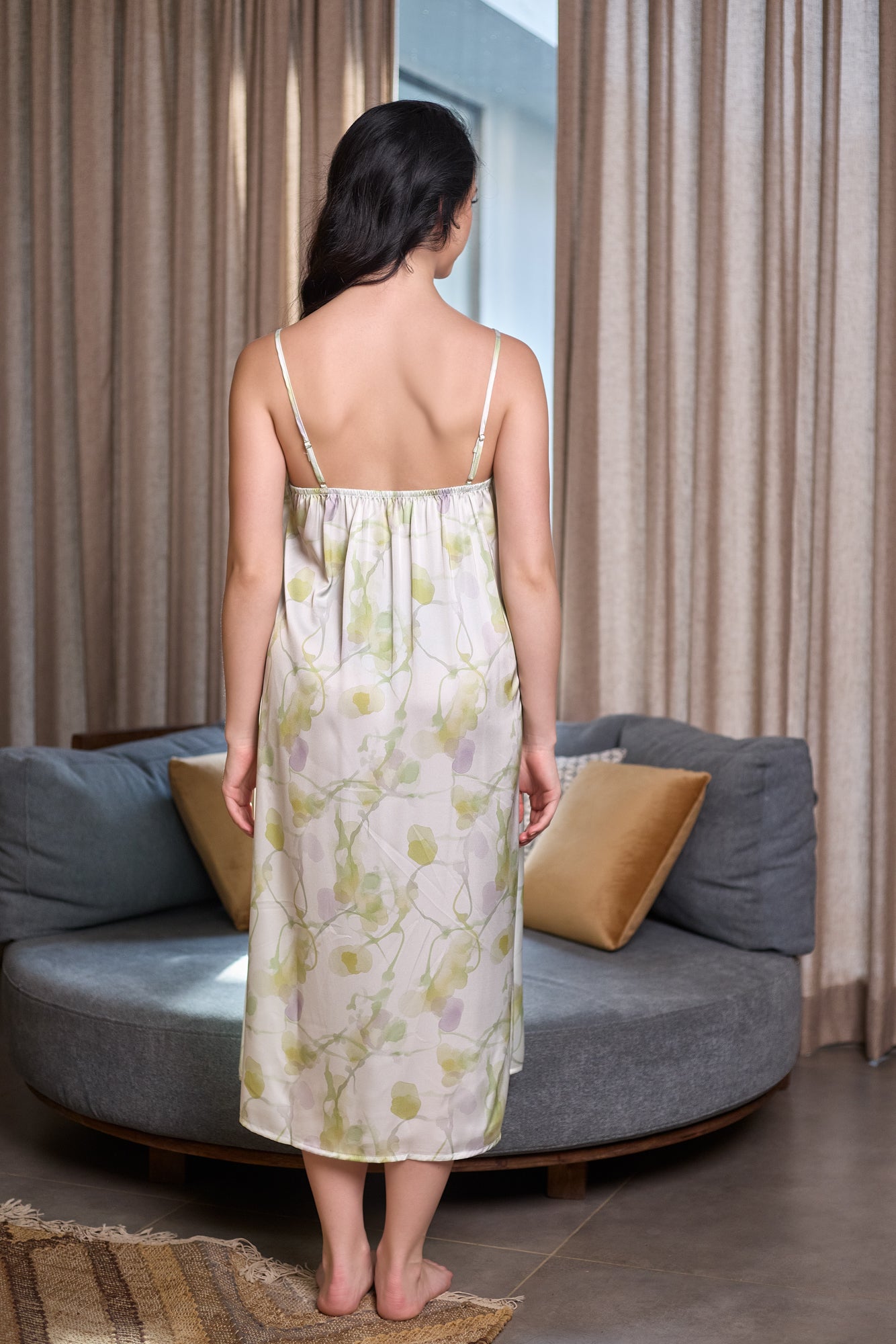 Floral Mist Satin Nightdress